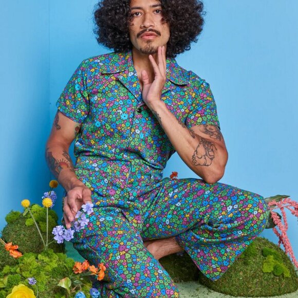 NWOT Big Bud Press - MOSS BLOSSOM — Short sleeve women’s jumpsuit L - Picture 7 of 7